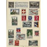 European stamp collection in Albion stamp album. 20+ pages. Includes France and Colonies, Monaco,