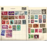 European stamp collection on 8 loose album pages. Incudes Germany, Switzerland and more. Good