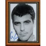 George Clooney signed 9x8 black and white photo, Framed. All autographs come with a Certificate of