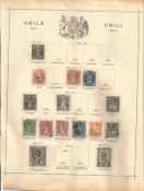 Chile stamp collection on 3 loose pages. 29 stamps. Mainly prior to 1900. Good condition. We combine