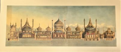 Royal Pavilion print 17x38 approx Longitudinal Section of the Pavilion 1826 by the artist John Nash.