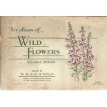 Wild flowers cigarette card collection in album by WD and HO Wills. Full set of 50 cards from