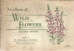 Wild flowers cigarette card collection in album by WD and HO Wills. Full set of 50 cards from