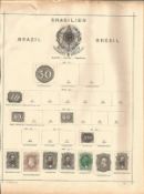 Brazilian stamp collection on 6 pages. 34 stamps mainly before 1900. Good condition. We combine
