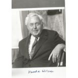 Harold Wilson signed 6x4 black and white photo. 11 March 1916 - 24 May 1995) was a British Labour