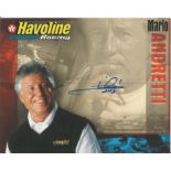 Motor Racing Mario Andretti 8x10 signed colour Havoline Racing colour promo photo. All autographs