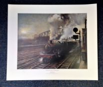 Railway Print 17x20 approx titled Departure from Paddington by the artist Terence Cuneo limited