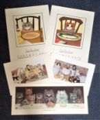 Cat Print collection 5 prints various sizes from artists Linda Jane Smith and Louis Wain. Good