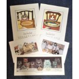 Cat Print collection 5 prints various sizes from artists Linda Jane Smith and Louis Wain. Good