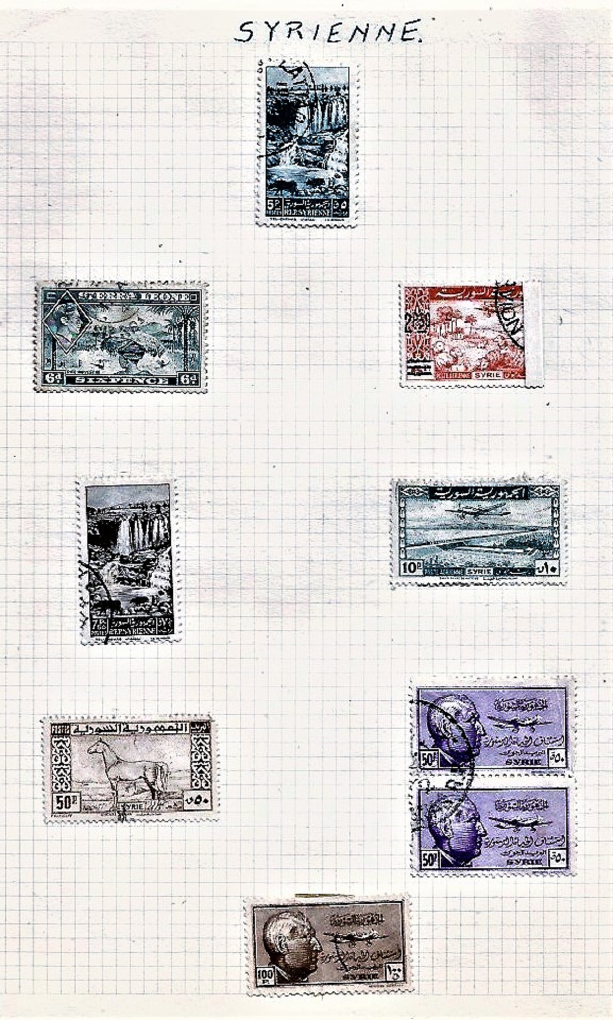 World stamp collection on 7 loose album pages. Includes Lebanon, Syria and more. Good condition. - Image 3 of 3