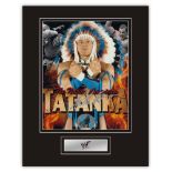 Stunning Display! WWF/WWE Wrestling Tatanka hand signed professionally mounted display. This