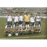 TREVOR BROOKING 1980, football autographed 12 x 8 photo, a superb image depicting England players