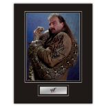 Stunning Display! WWF/WWE Wrestling Jake The Snake Roberts hand signed professionally mounted