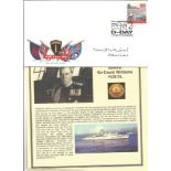 Admiral Sir David Williams KCB DL signed cover D-Day 6 June 1944. All autographs come with a
