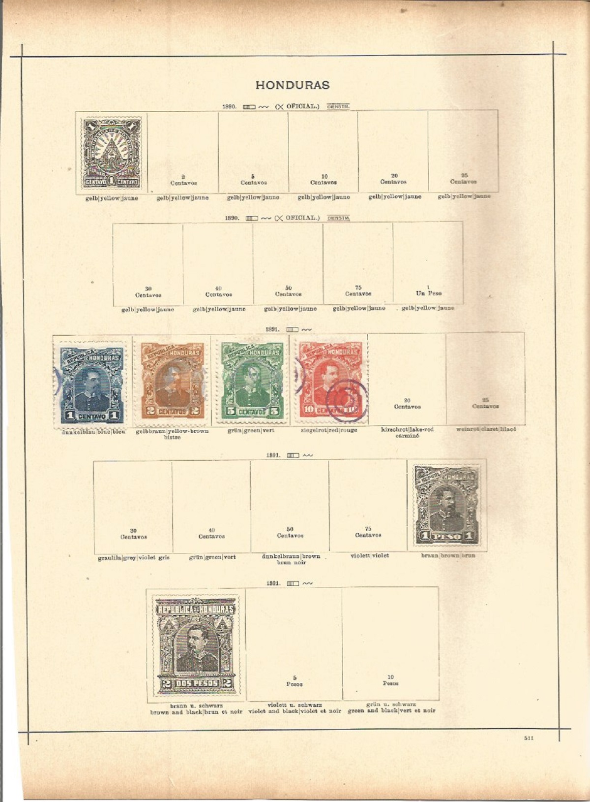 Honduras stamp collection on 4 loose album pages. Mostly prior to 1900. Good condition. We combine - Image 2 of 2