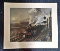 Railway print 21x18 approx titled Departure from Paddington by the artist Terence Cuneo 165th