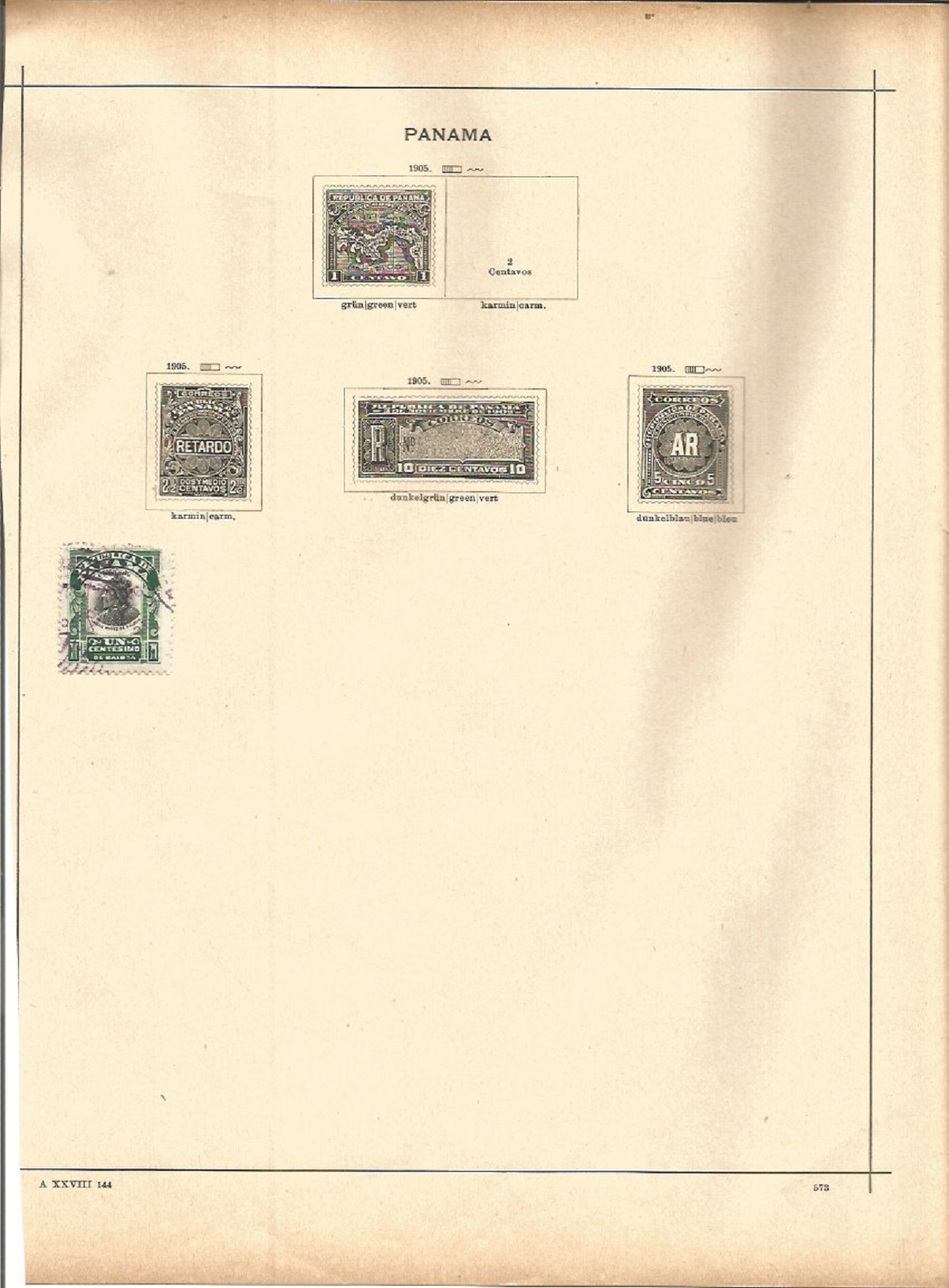 Panama stamp collection spread across 3 loose pages. Mostly prior to 1900. Good condition. We - Image 3 of 3