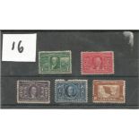 5 USA mint stamps. 1904 SG330/334. Cat value £390. Good condition. We combine postage on multiple
