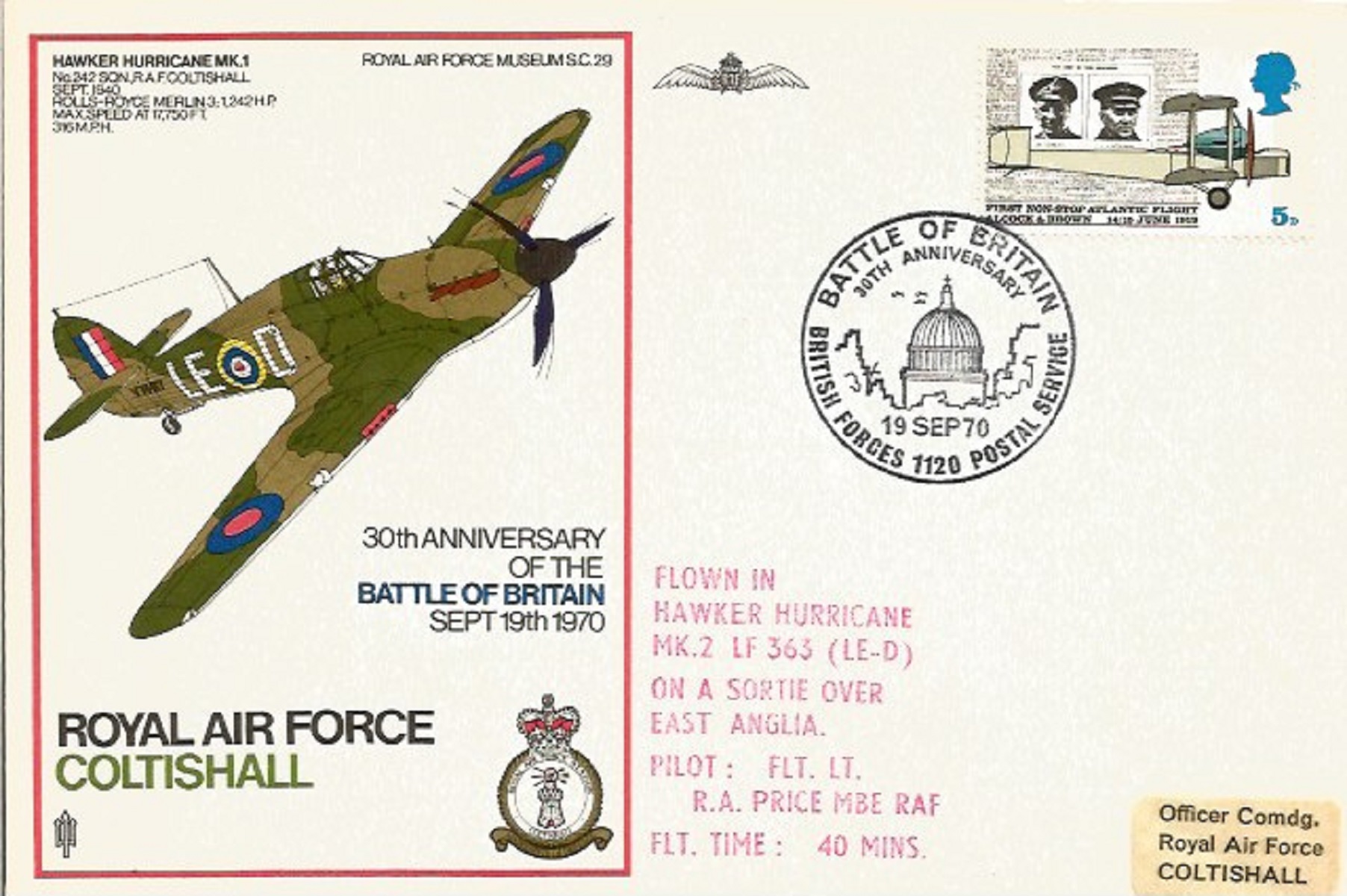 GB cover collection. 3 in total. Battle of Britain commemorating 25th, 30th and 32nd anniv. Good - Image 2 of 2