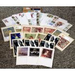 Assorted GB collection. Includes 9 FDC 1979/1985, 14 phq cards. 3 mint postcard and GB used £10 on