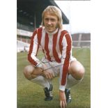 JIMMY GREENHOFF 1972, football autographed 12 x 8 photo, a superb image depicting the Stoke City