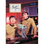 George Takei and Walter Koenig signature piece mounted within colour Star Trek photo. Approx overall