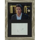 Hugh Grant Signed Album Page With 5x7 Photo. Framed. All autographs come with a Certificate of