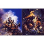 Blowout Sale! Lot of 2 Ken Kelly Fantasy Artist hand signed 10x8 photos. This beautiful lot of 2