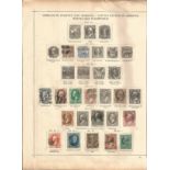 USA stamp collection. 15 used on loose album page. 1869/1883. Cat value nearly £400. Good condition.