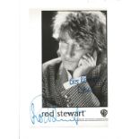 Rod Stewart signed 11x9 black and white photo. British rock singer and songwriter. Dedicated. All