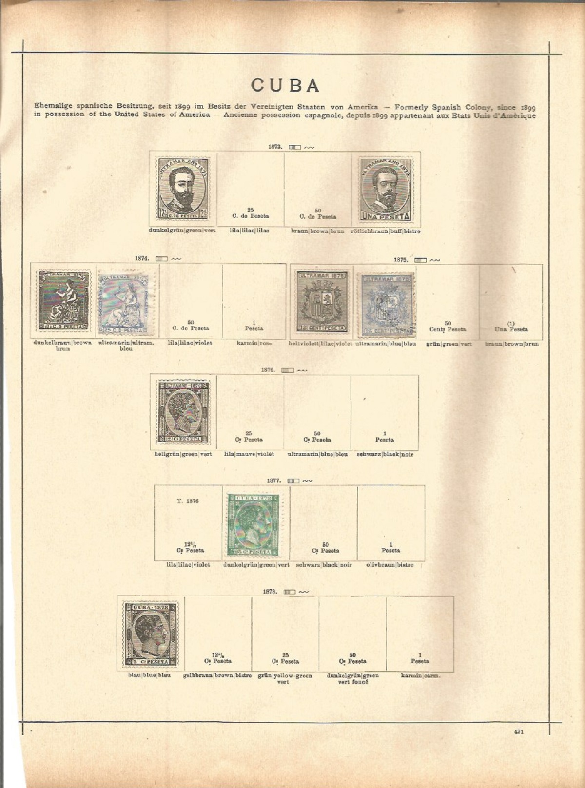 Costa Rica and Cuba stamp collection on 8 loose pages. Mainly prior to 1900. Good condition. We - Image 3 of 3