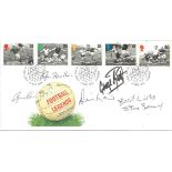 Bill Foulkes, Bobby Charlton, Denis Law, George Best and Shay Brennan signed Football Legends FDC.