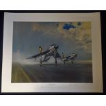 RAF print 32x27 titled Thunder and Lightnings signed in pencil by the artist Gerald Coulson. One