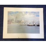 23x30 print The City of London from the Thames from the watercolour by the artist Roland Hilder.