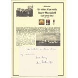 Admiral Sir Alan Kenneth Scott - Moncrieff KCB CBE DSO signed handwritten letter was Commander-in-
