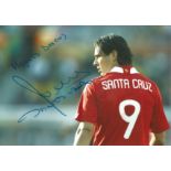 Roque Santa Cruz Paraguay Signed 12 x 8 inch football photo. Good Condition. All autographs come