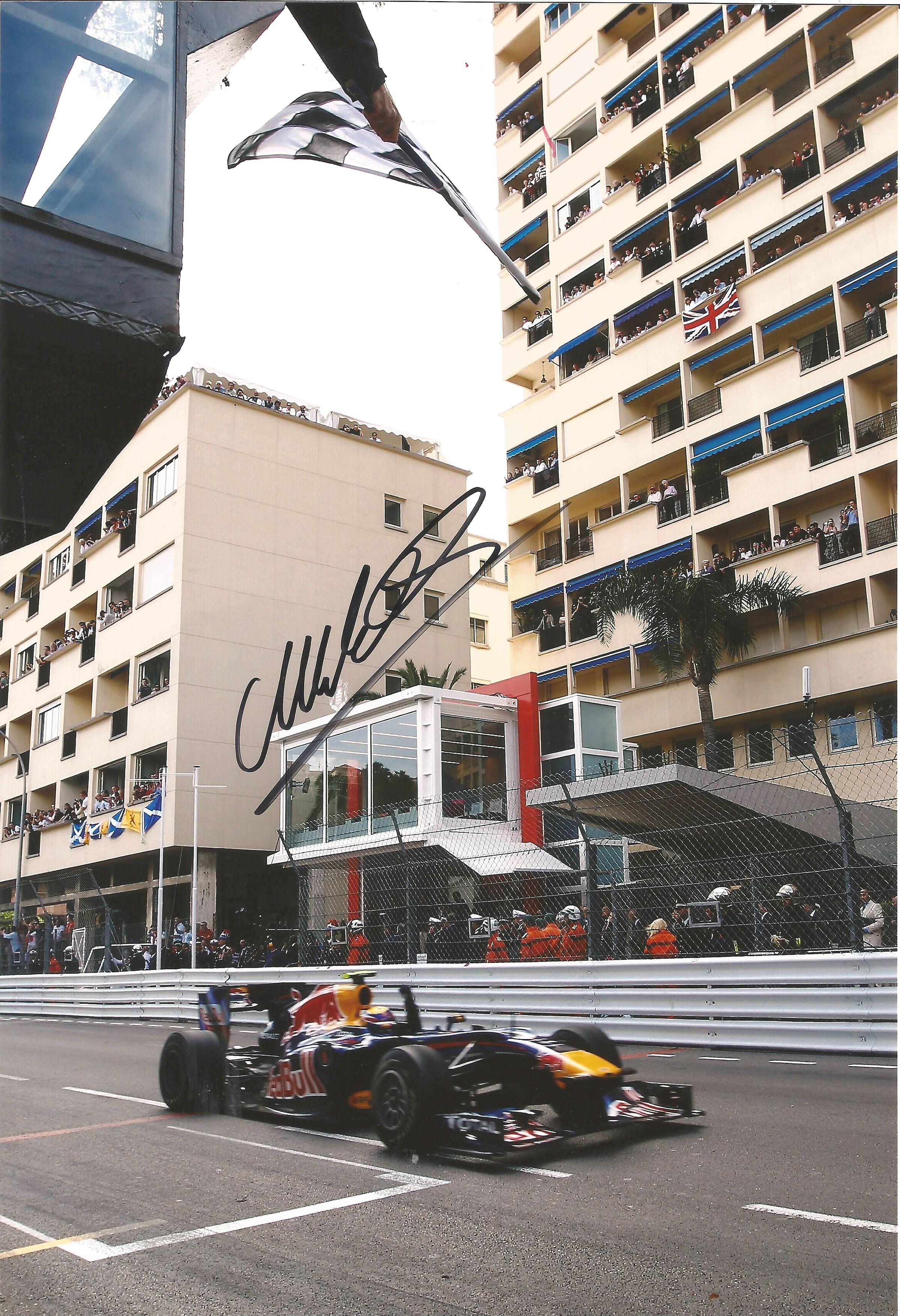 Motor Racing Mark Webber signed 12x8 colour photo pictured driving for Red Bull in Formula One. Good