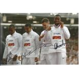 Athletics Adam Gemili Danny Talbot Chijindu Ajah Nethaneel Mitchell-Black multi signed 12x8 colour