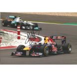 Motor Racing Sebastian Vettel signed 12x8 colour photo pictured while driving for Red Bull in