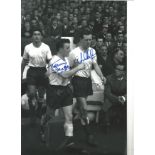 Football Terry Dyson and Les Allen signed 12x8 black and white photo pictured walking out while