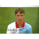 Football Mike Duxbury 12x8 Signed Colour Photo Pictured In Blackburn Rovers Kit. Good Condition. All