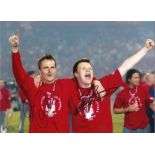 Didi Hamann and John Arne Riise Liverpool Signed 16 x 12 inch football photo. Good Condition. All