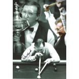 Snooker Dennis Taylor signed 12x8 colourised montage photo of the 1985 World Snooker Champion.