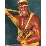 Wrestling Hulk Hogan signed 10x8 colour photo. American retired professional wrestler, television