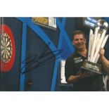 Darts Gary Anderson signed 12x8 colour photo pictured holding the World Championship trophy. Gary