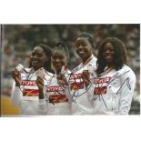 Athletics Asha Philips, Desiree Henry, DIna Asher Smith, Daryll, Neita multi signed 12x8 colour