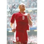 John Hartson Wales Signed 12 x 8 inch football photo. Good Condition. All autographs come with a
