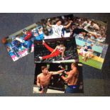 Sport collection 6 assorted colour photos from various sports signatures include Steve Thompson (