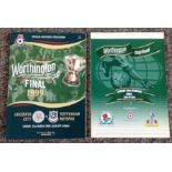 Football two vintage programmes Worthington Cup Finals Leicester City v Tottenham Hotspur 1999 and