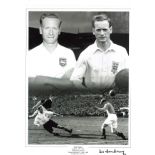 Football Tom Finney signed 16x12 black and white montage photo of the England and Preston North